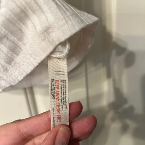 Free People Baby Rib Tee Ivory Sz M - Picture 7 of 8